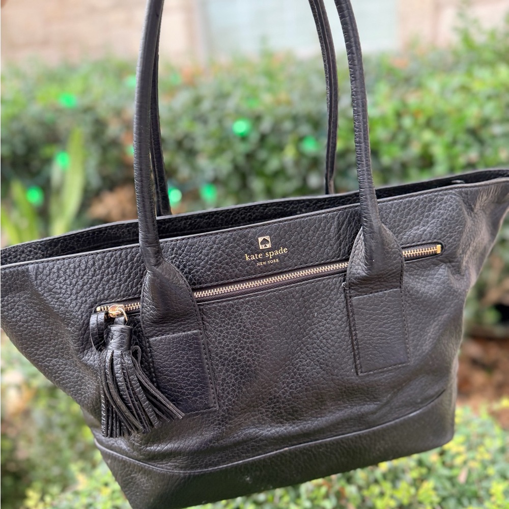 Kate Spade Black Leather Tote Bag